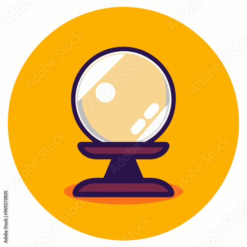 Simple clear crystal ball with a moon reflection, representing clarity and foresight