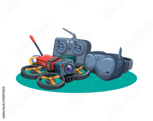 Drone Race Sport Mascot Illustration Vector