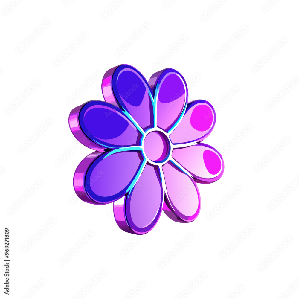 A vibrant purple and blue stylized flower illustration on a white background A vibrant purple and blue stylized flower illustration on a white background