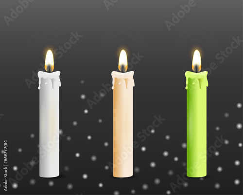 Realistic burning candles