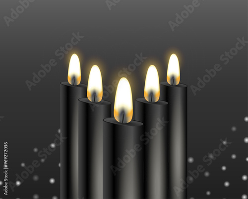 Realistic burning candles