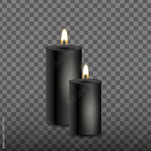 Realistic burning candles
