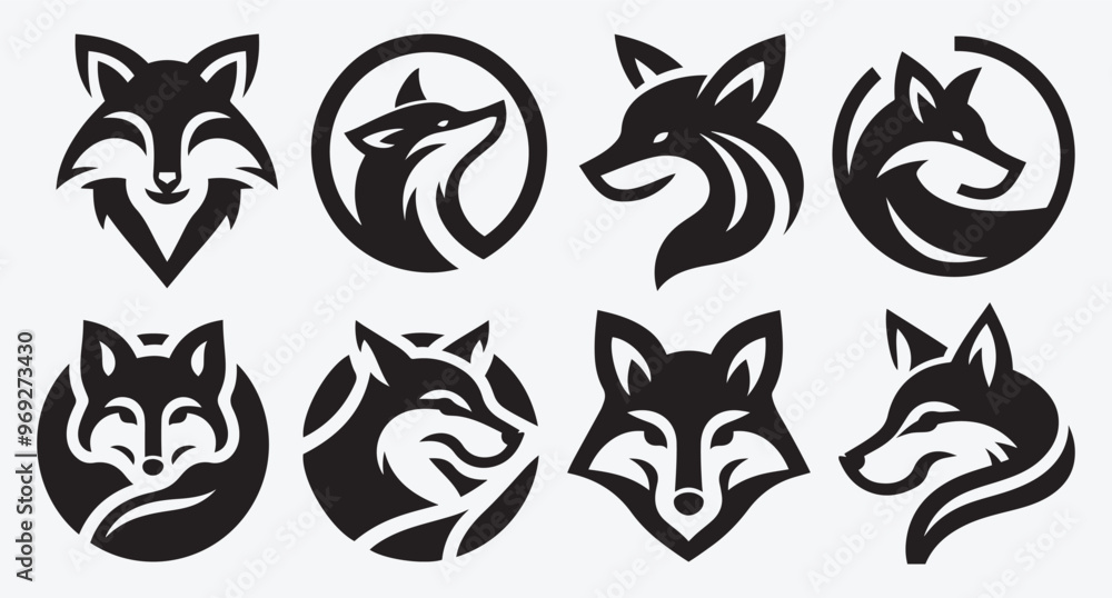 Fox Logo Silhouette Bundle Clip Art Vector Illustration Fox Logo Silhouette Bundle Clip Art Vector Illustration