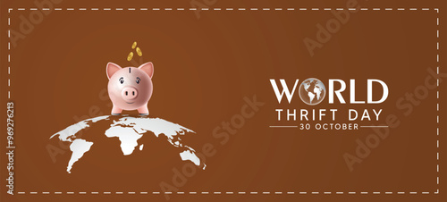 World Thrift Day October 31 vector poster