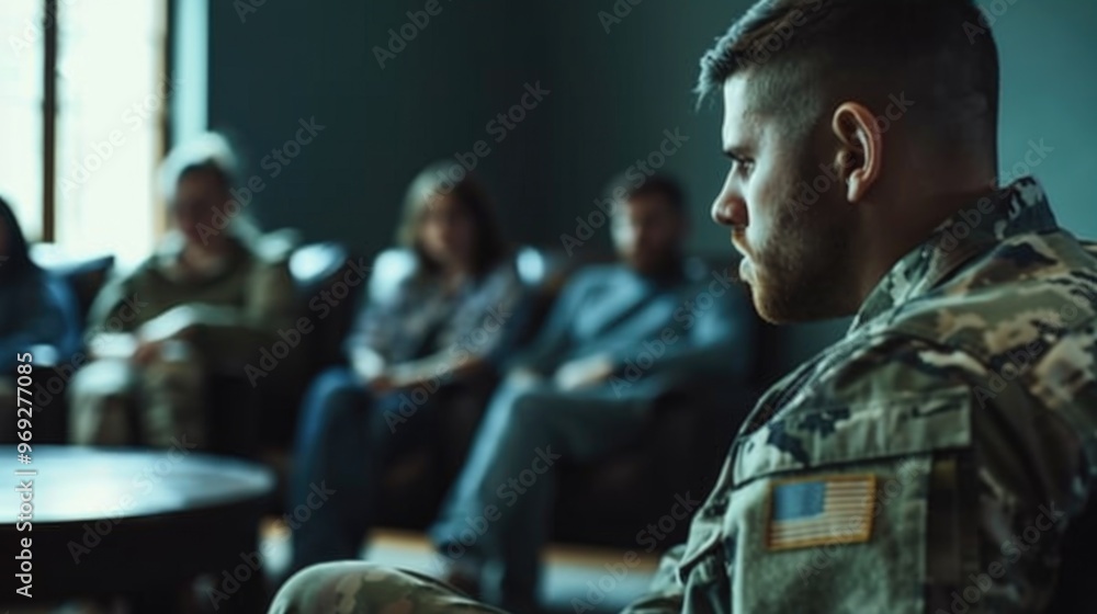 A military officer sits down with a group to discuss strategy and plans A military officer sits down with a group to discuss strategy and plans