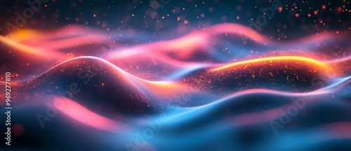 Big Neon Wave Abstract Background