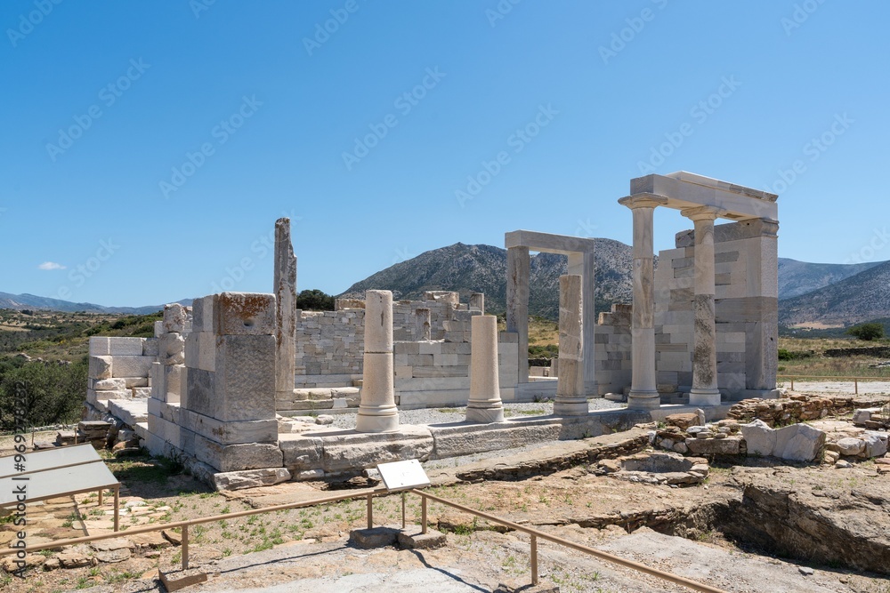 Fototapeta premium choes of Antiquity: The Timeless Beauty of Naxos' Temple of Demeter