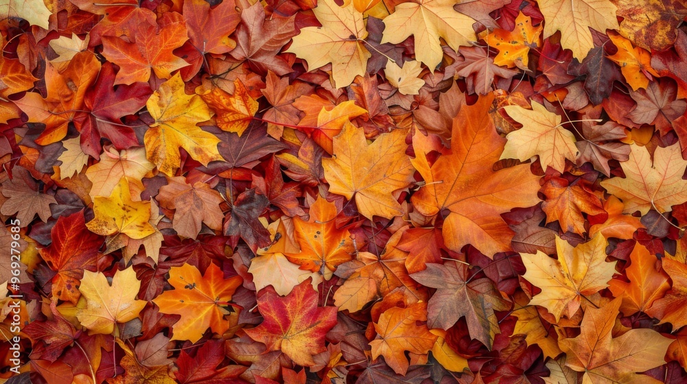 Autumn leaves pattern background top view Autumn leaves pattern background top view