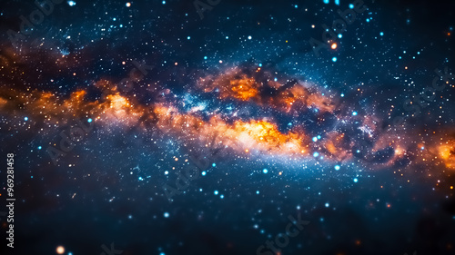 Galaxy Milky way panorama view in sky, space and astronomy 