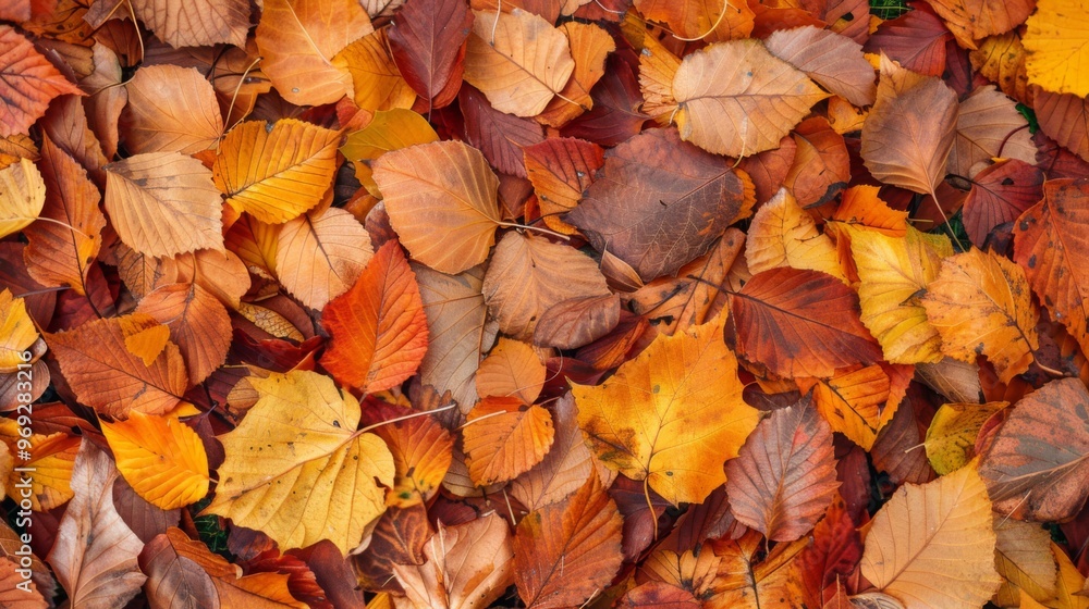 Autumn leaves pattern background top view Autumn leaves pattern background top view
