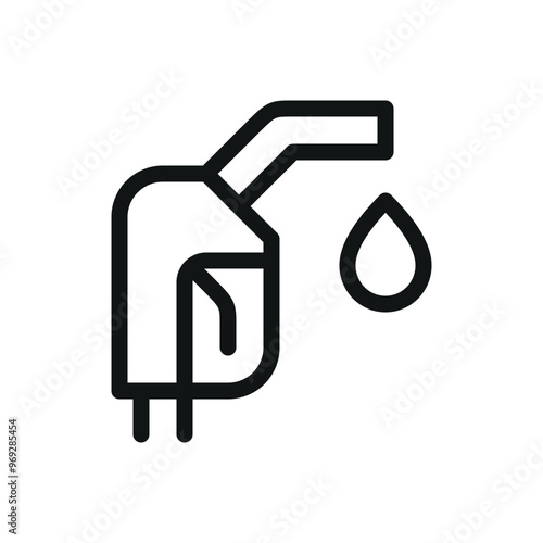 Gas station gun isolated icon, gasoline pistol vector icon with editable stroke