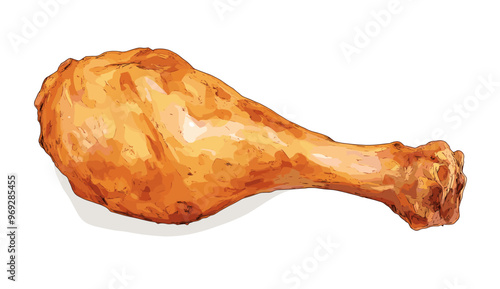 Fried chicken drumstick vector illustration
