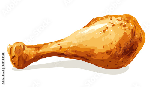 Fried chicken drumstick vector illustration
