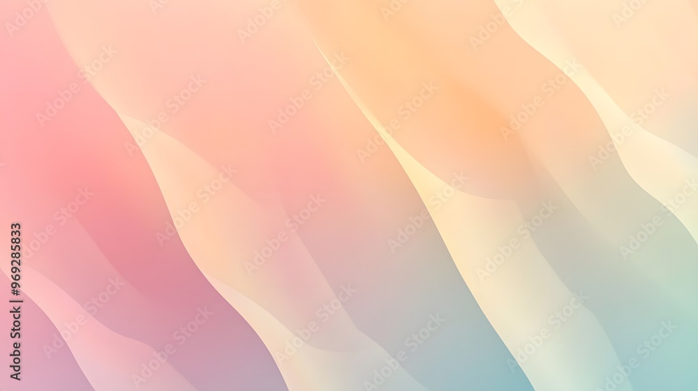 Minimalist abstract background with soft pastel gradients, blending ...