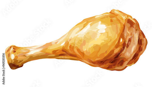 Fried chicken drumstick vector illustration
