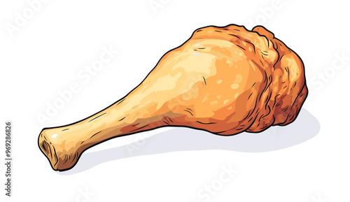 Fried chicken drumstick vector illustration
