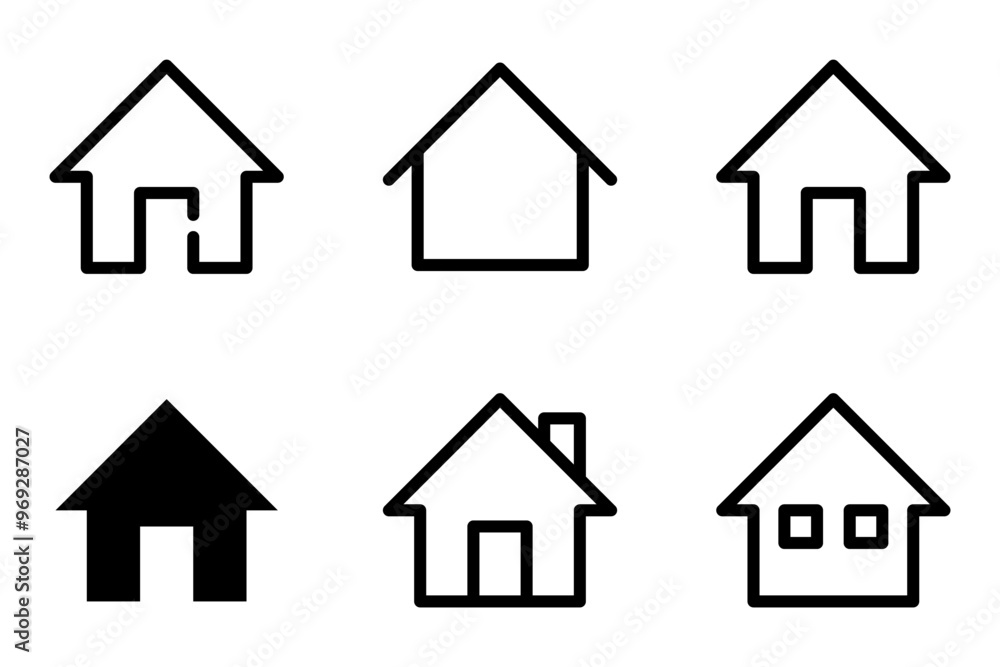 Home icon symbol vector template collection Home icon symbol vector template collection