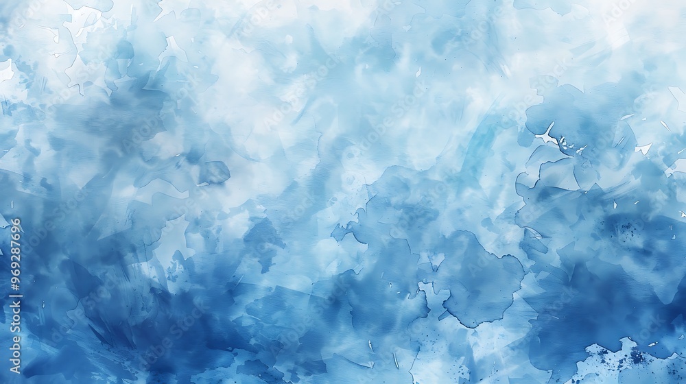 Blue Watercolor Background with Copy Space, Simple and Elegant Design Blue Watercolor Background with Copy Space, Simple and Elegant Design