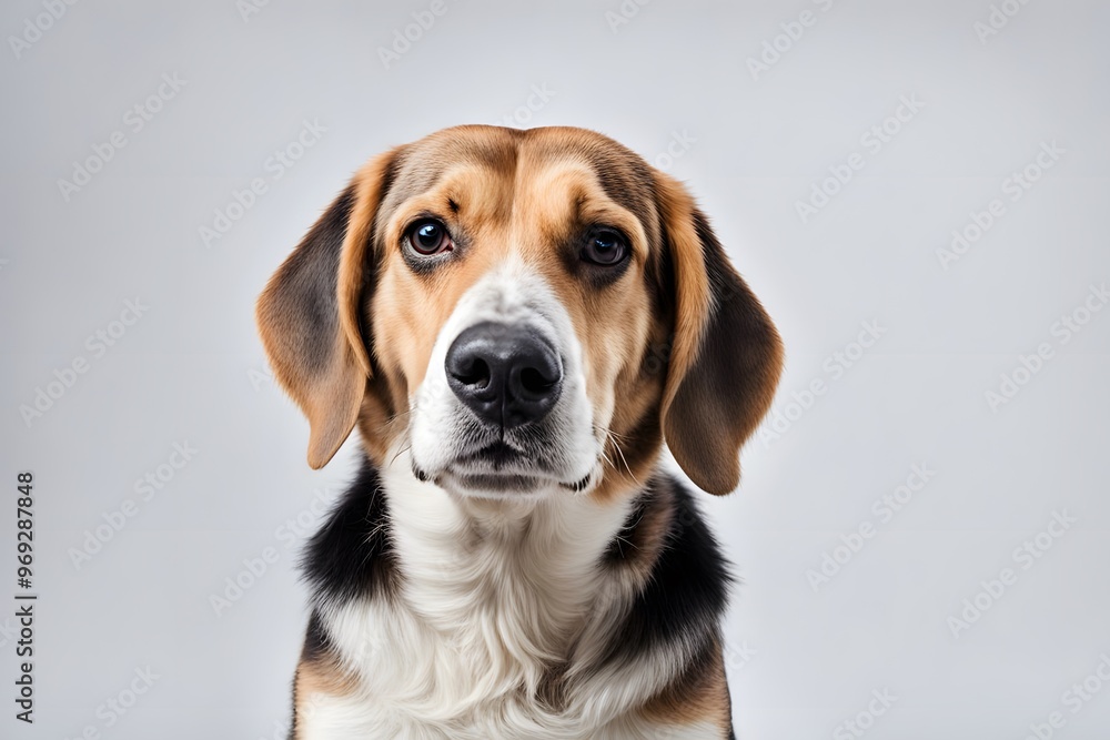 Beagle shepherd dog on white background, AI Generated Beagle shepherd dog on white background, AI Generated