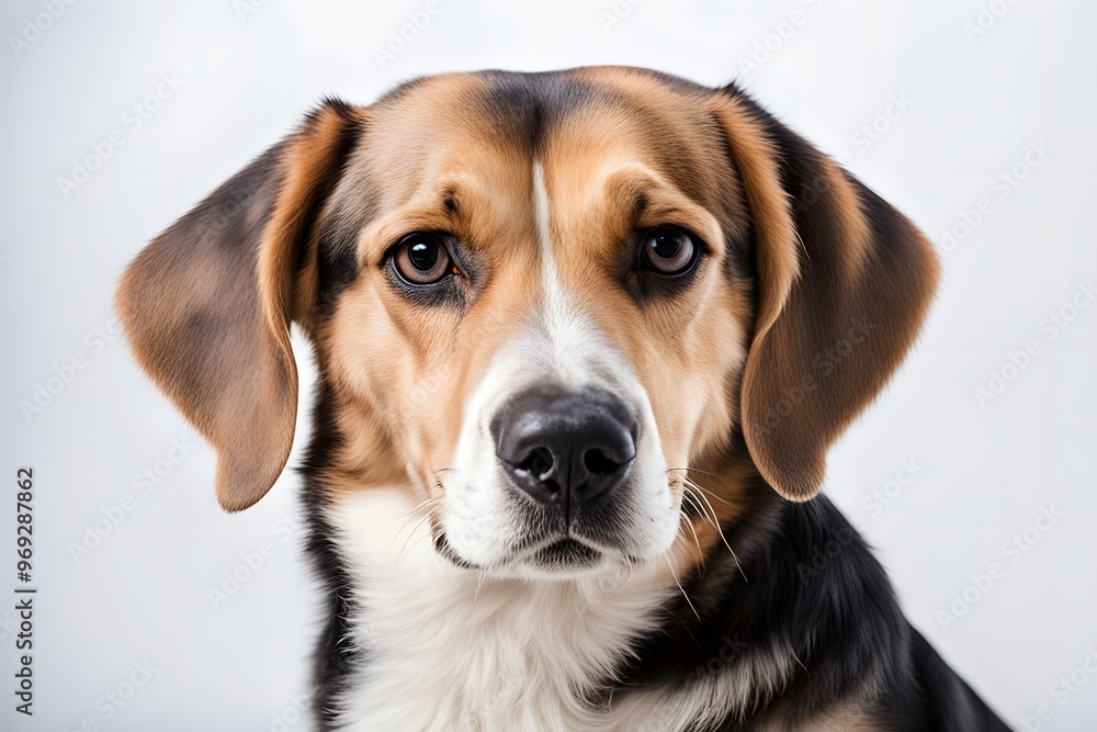 Beagle shepherd dog on white background, AI Generated Beagle shepherd dog on white background, AI Generated