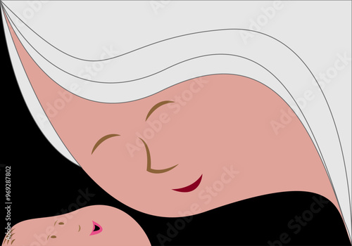 Día internacional de los abuelos. Abuela cuidando a su nieto bebé