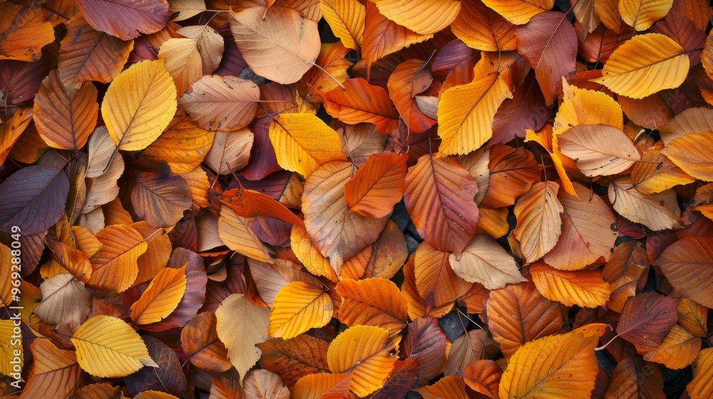 Autumn leaves pattern background top view Autumn leaves pattern background top view
