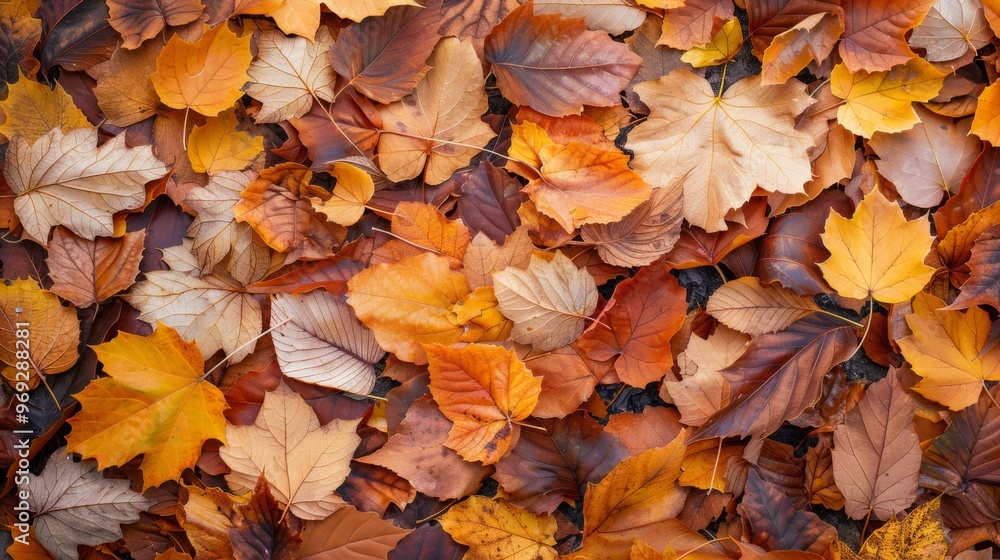 Autumn leaves pattern background top view Autumn leaves pattern background top view