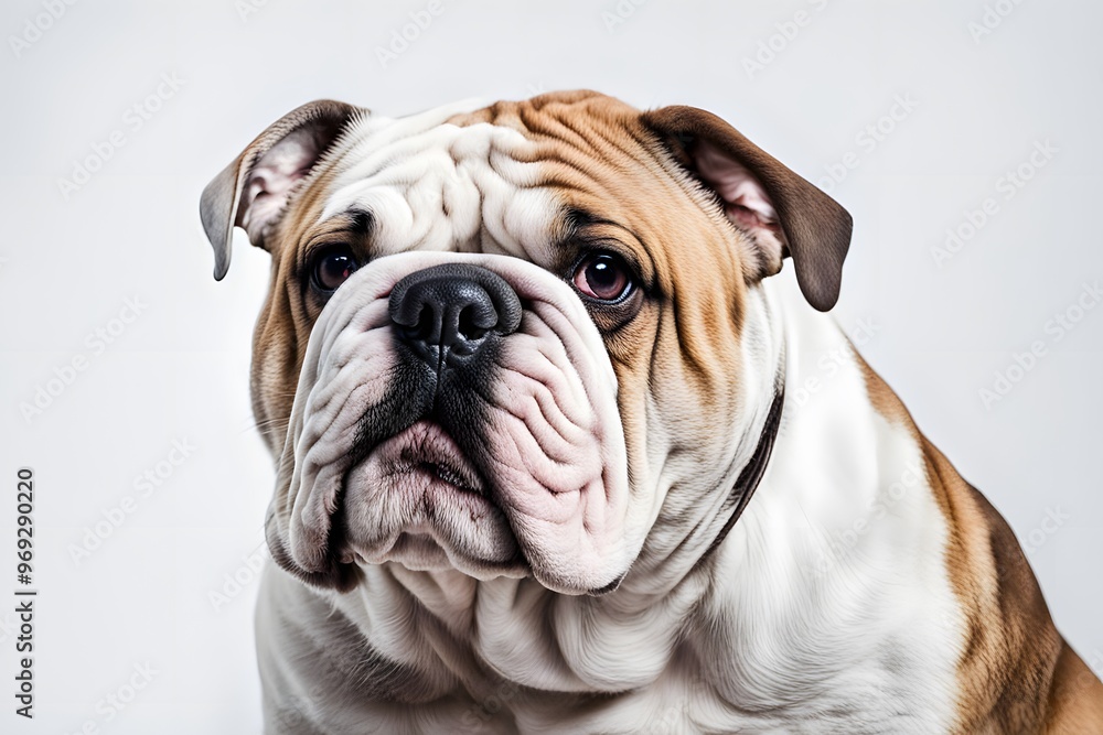 Bulldog on white background, AI Generated Bulldog on white background, AI Generated