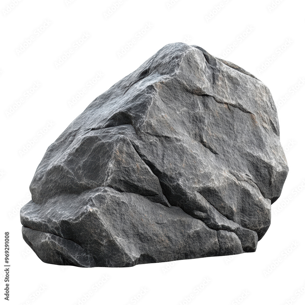 Isolated large rough gray rock with natural texture on a white background. Isolated large rough gray rock with natural texture on a white background.