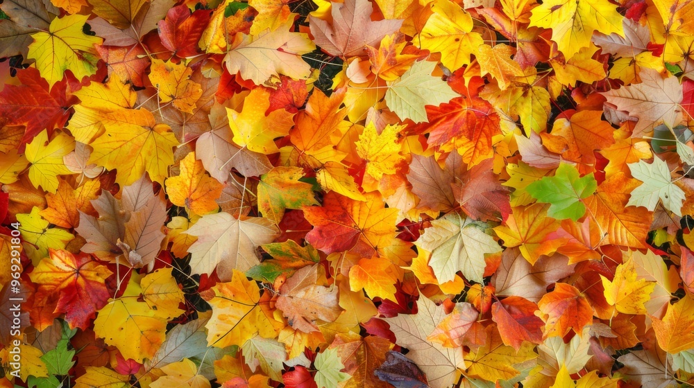 Autumn leaves pattern background top view Autumn leaves pattern background top view