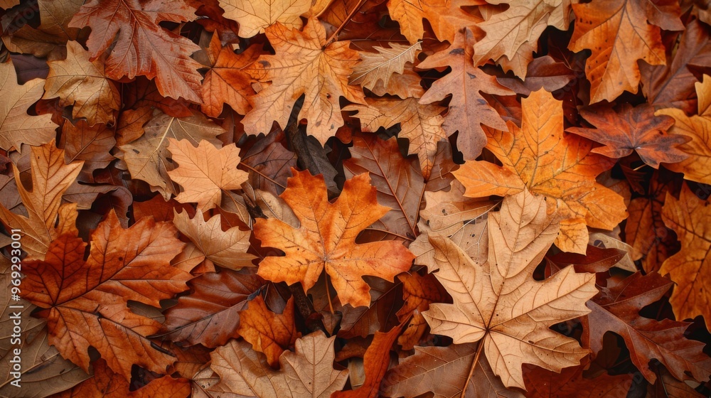 Autumn leaves pattern background top view Autumn leaves pattern background top view