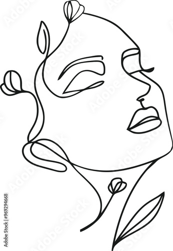 Beauty woman line art luxury creative flower beauty skin care minimalist logo design
