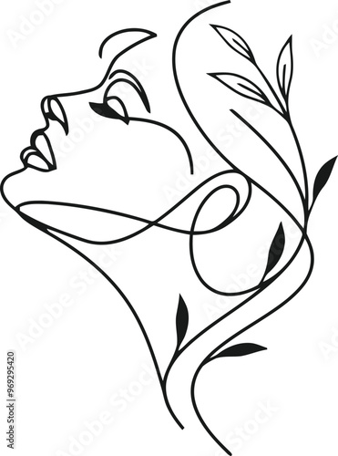 Beauty woman line art luxury creative flower beauty skin care minimalist logo design