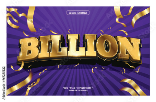 Billion 3D editable text effect