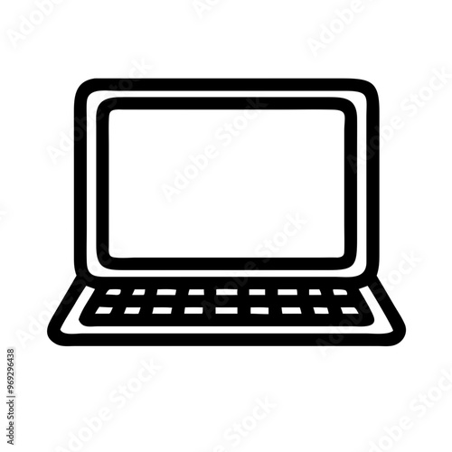 Simple and elegant laptop vector icon, great for apps, IT companies, and online learning platforms.