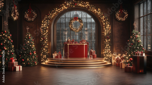 Wallpaper Mural Christmas Room Decor With Gifts and Trees Torontodigital.ca