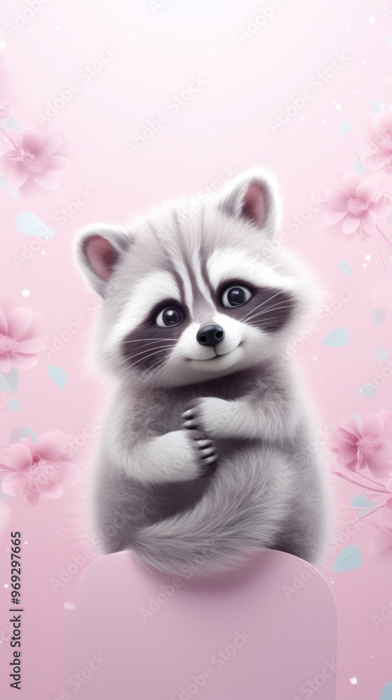 Obraz premium Raccoon dreamy wallpaper animal mammal cat.