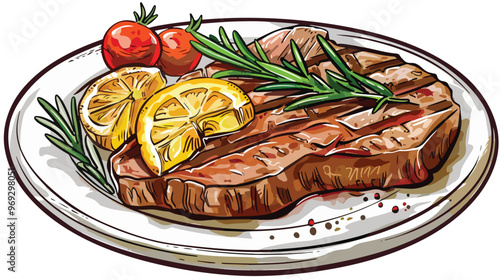 Steak Clipart isolated on white background Vector Illustration