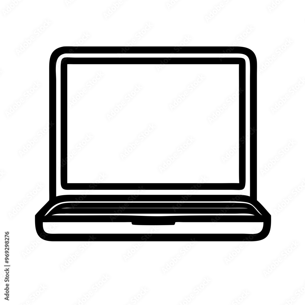 A clean and modern vector icon of a laptop, designed with simplicity and clarity in mind. This icon features a stylized representation of an open laptop with a minimalist design, making it ideal for a A clean and modern vector icon of a laptop, designed with simplicity and clarity in mind. This icon features a stylized representation of an open laptop with a minimalist design, making it ideal for a