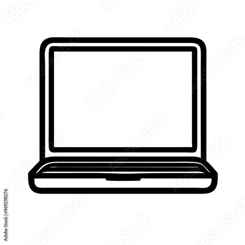 Simple laptop vector illustration ideal for e-learning, online business, and digital interface concepts.