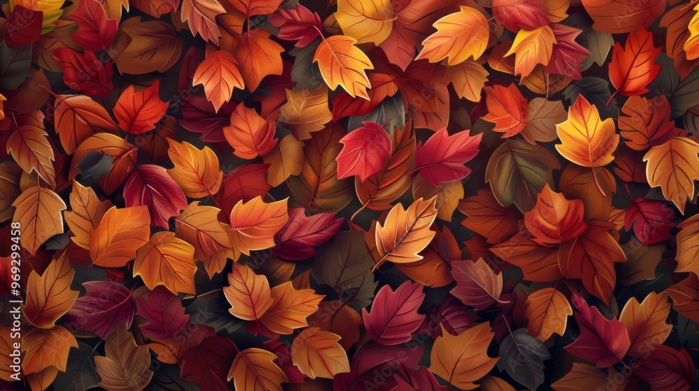 Autumn leaves pattern background top view Autumn leaves pattern background top view