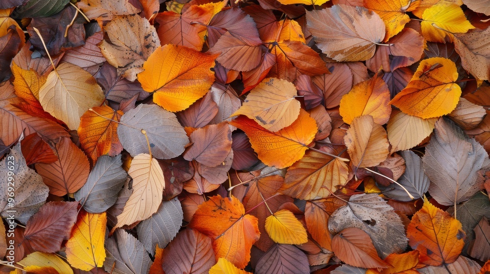 Autumn leaves pattern background top view Autumn leaves pattern background top view