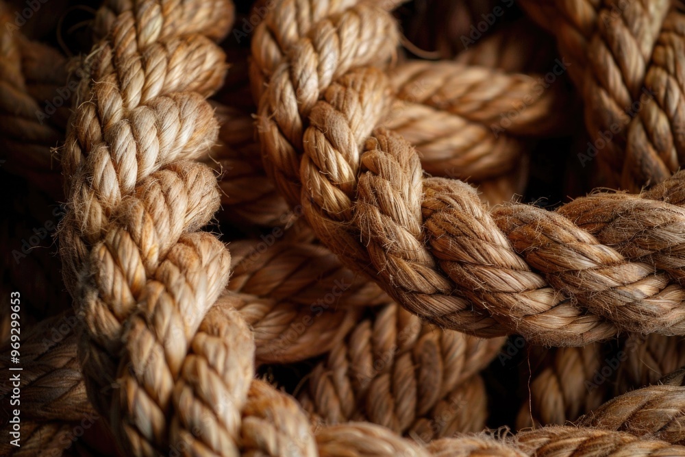 A tight cluster of ropes, often used in construction or outdoor activities A tight cluster of ropes, often used in construction or outdoor activities