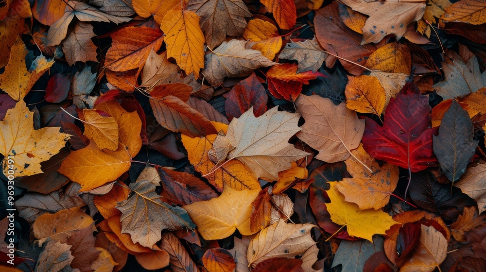 Autumn leaves pattern background top view Autumn leaves pattern background top view