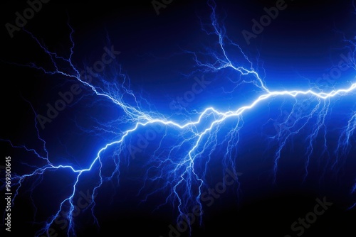 Wallpaper Mural Electric blue lightning bolt energy Torontodigital.ca