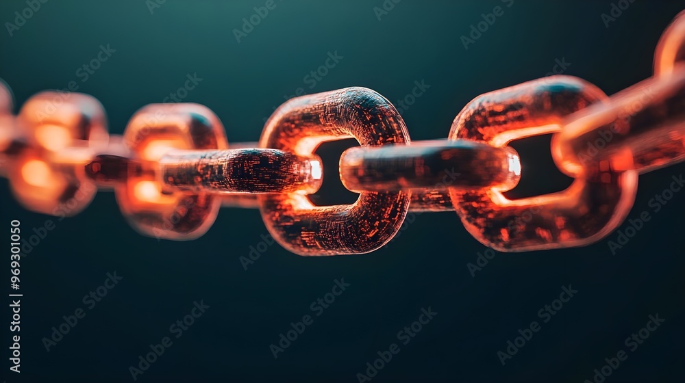 Glowing Chain Links Abstract Background Glowing Chain Links Abstract Background