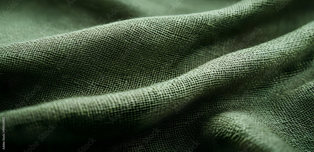 Close-up of soft, textured green fabric showcasing gentle folds and natural appearance, perfect for design and textile projects. Close-up of soft, textured green fabric showcasing gentle folds and natural appearance, perfect for design and textile projects.