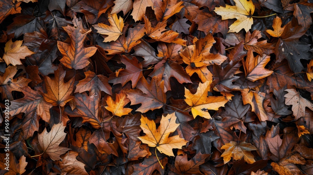 Autumn leaves pattern background top view Autumn leaves pattern background top view