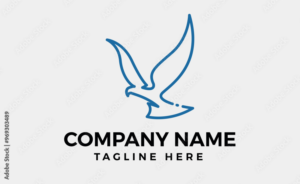 Fototapeta premium minimalist eagle line art logo vector design, minimalism style vector illustration.
