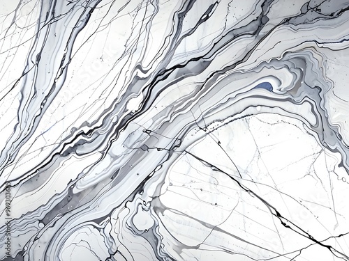 Abstract Art with Swirling Gray and White Lines photo